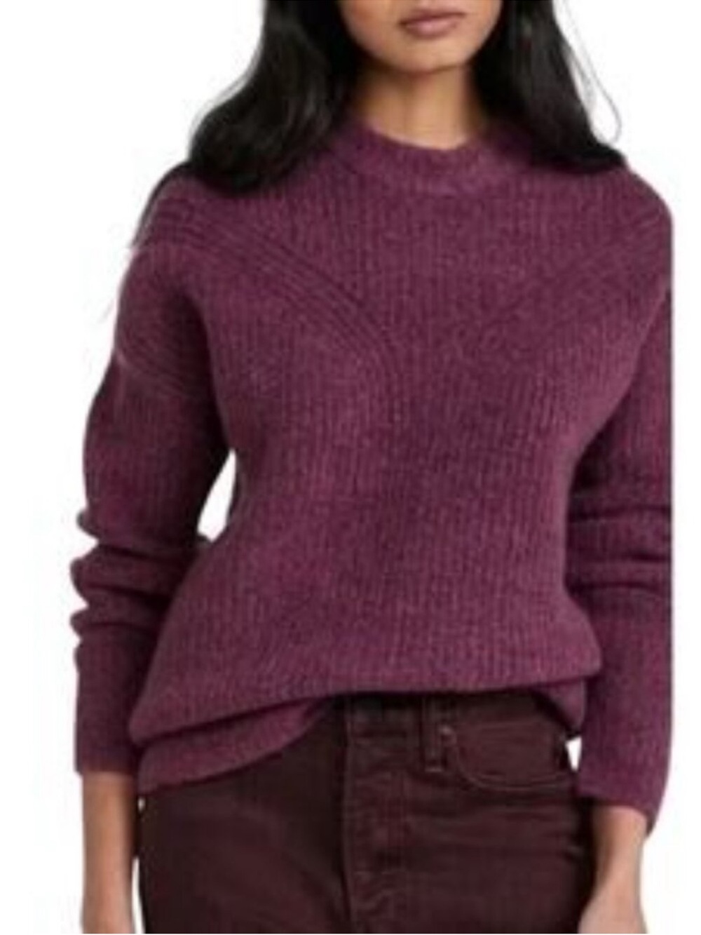 MADEWELL Belfiore Ribbed Wool Camel Hair Crewneck Sweater Soft Women’s Medium